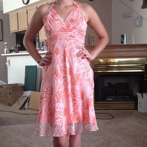 Orange flowered dress