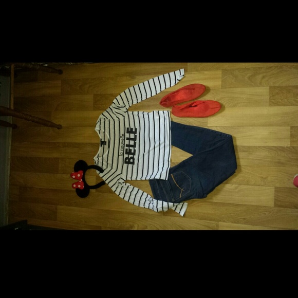 Striped long sleeve crop top