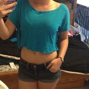 Plain blue crop top