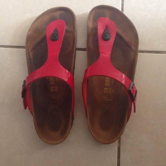 Red Birkenstocks size 39