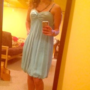 Gorgeous turquoise silk dress