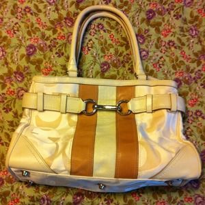 Coach Hampton Op Art Signature Stripe CarryallTan