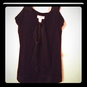 Black Ann Taylor Loft Bow top
