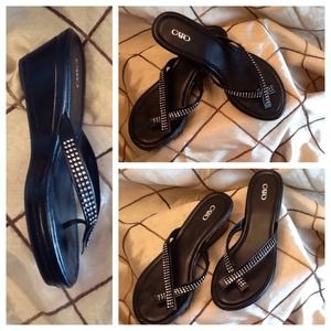 ✨Like new black heeled sandles✨ready for summer☀️