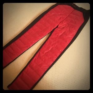 Red black warm winter pants