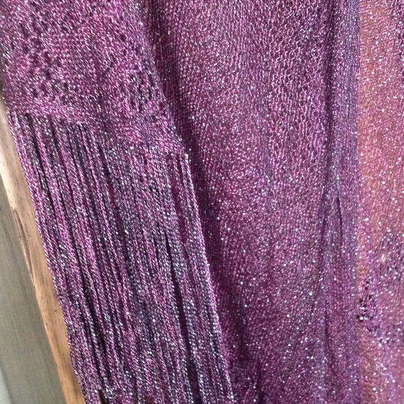 Purple & Metallic Fringed Shawl - Picture 3 of 3