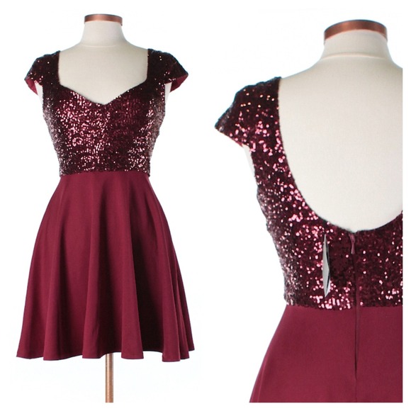 REDUCED! NWT ASOS Burgundy Sequin Dress - Size 6