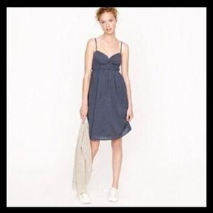Jcrew navy and white polka dot sun dress