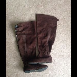 SOLD AS BUNDLE! Brwn over the knee wide-calf boots