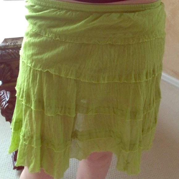 Sheer green skirt