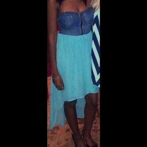 ❌SOLD ON VINTED❌Teal/ Jean Highlow dress