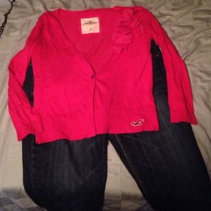 Hollister pink cardigan