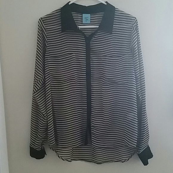 Striped Button Down Top