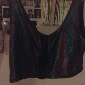 Holographic look bralette crop top