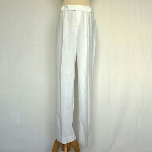 Ellen Tracy White Linen slacks