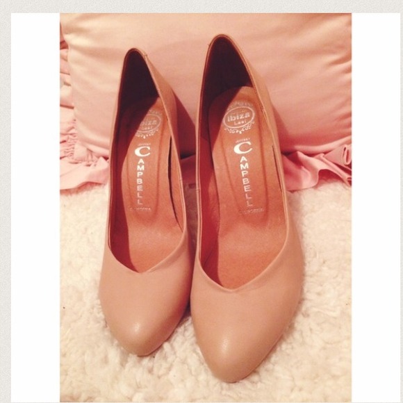 Jeffrey Campbell nude lamb skin heels