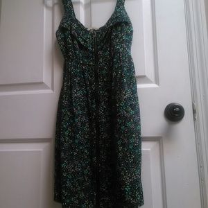 Flower-print, zip up dress