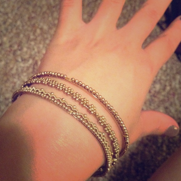 Gold tone bangle bracelets!