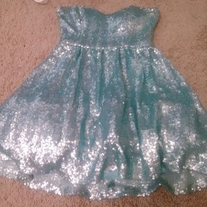 Blue sequin dress