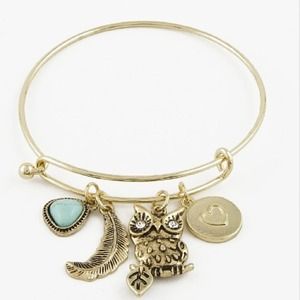 Gold Charms Adjustable Bangle