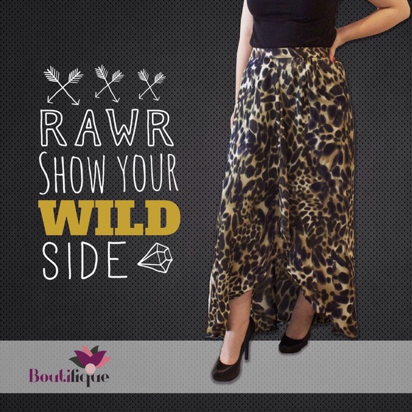Animal print wrap skirt