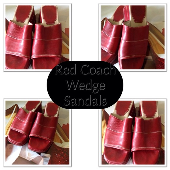 Red Coach Wedge Sandals