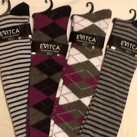 Brand New Never Worn Evitca Knee Hi Socks Size9-11