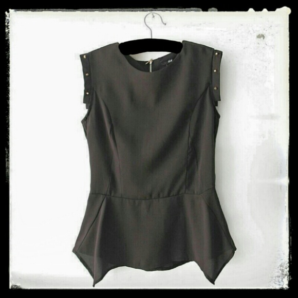 H&M Studded Peplum Top