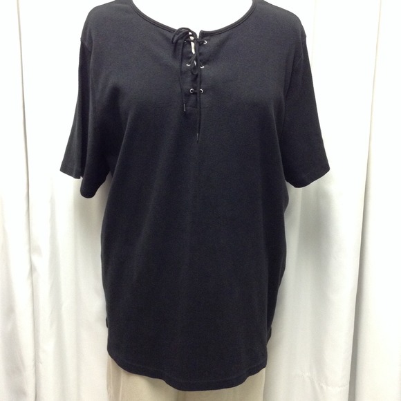 Charter Club Woman Lace Up Top