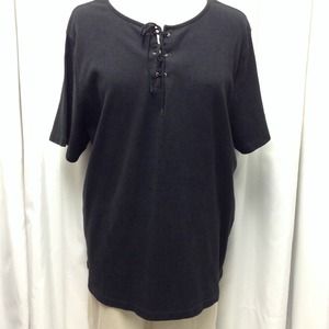 Charter Club Woman Lace Up Top