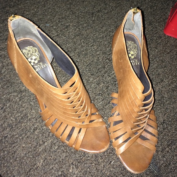 Vince Camuto cognac  wedge