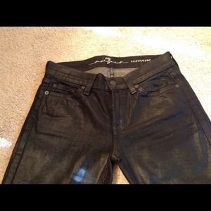 7 For All Man Kind roxanne 24 black leather look