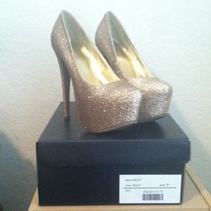 JustFab Miley gold pumps JustFab Miley gold pumps