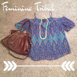 Feminine Tribal Print Flowy Top
