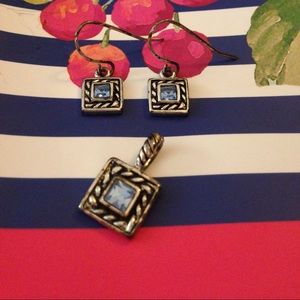 Blue pendant & earring set