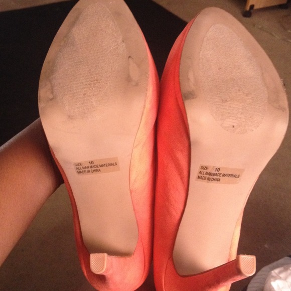 Charlotte Russe coral peep toe pumps. (Size 10) - Picture 4 of 4