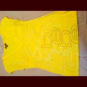 Bright yellow bebe shirt
