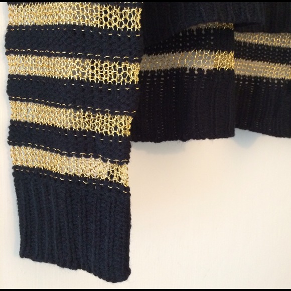 Miss Finch Tops - Black and gold chainmail sweater Miss Finch Tops - Black and gold chainmail sweater