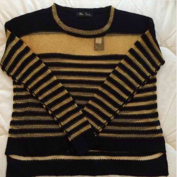 Miss Finch Tops - Black and gold chainmail sweater Miss Finch Tops - Black and gold chainmail sweater