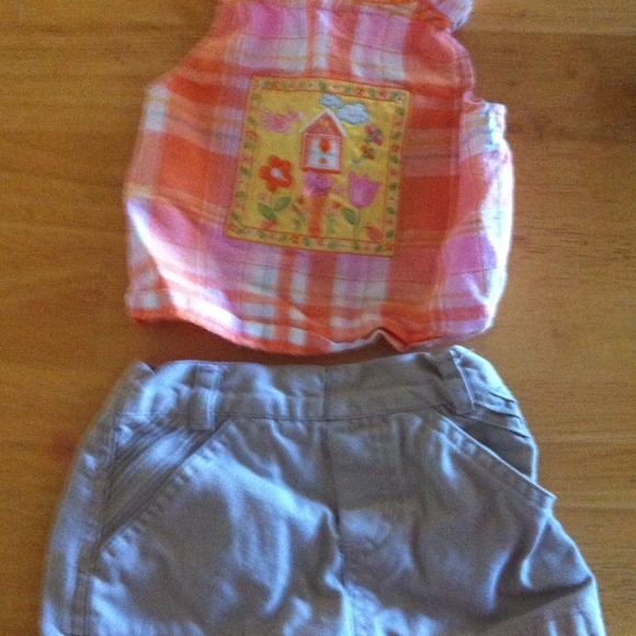 Two piece tank and khaki shorts