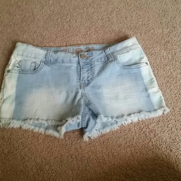 Light washed denim shorts