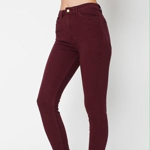 Burgundy four way stretch American apparel pant