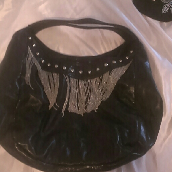 Steve Madden Large Black Faux Leather Purse