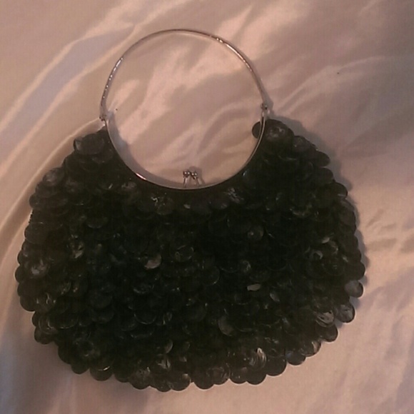 Black Faux shell clutch