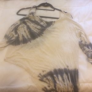 Blue life cut out shoulder tee