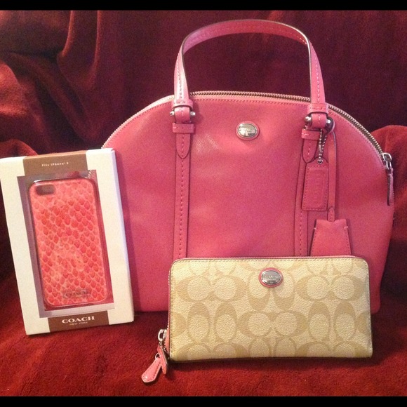 SOLD                    Coach bag with Accessories