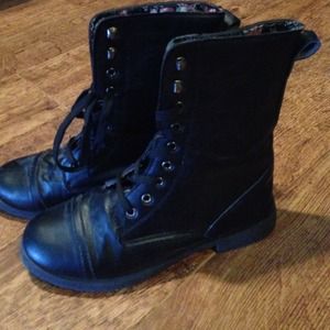 Black combat boots