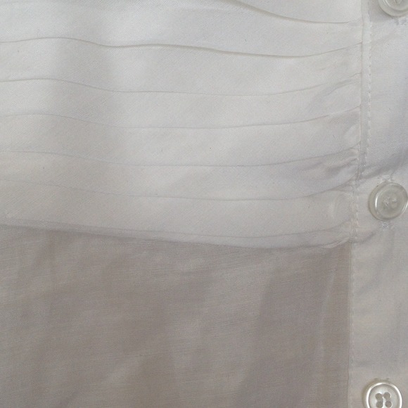 White ruffled button down - Picture 2 of 4