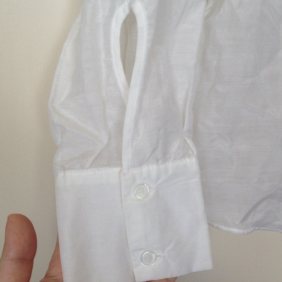 White ruffled button down - Picture 4 of 4