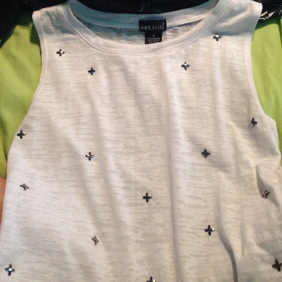 White cross muscle tee(: